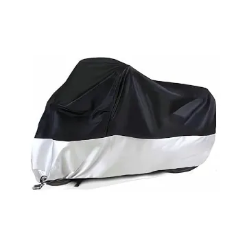 OWEEIO Upgrade Thickened 600D Heavy Duty Motorcycle Cover, Outdoor Waterproof Motorbike Cover, Universal Motorcycles Vehicle Cover with Lock-Holes & Storage Bag (Black, 97.5" x 41" x 50