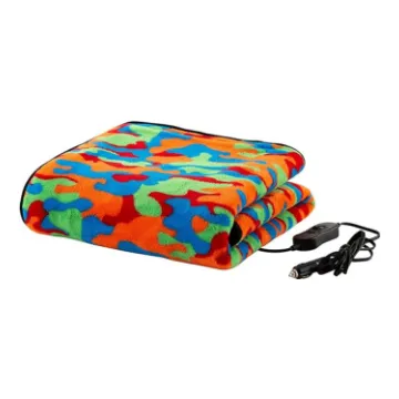 Heated Blanket - Ultra Soft Fleece Throw Powered by 12V Auxiliary Power Outlet for Travel or Camping - Winter Car Accessories (Multi Camo)