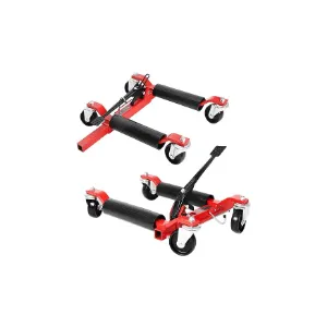 Wheel Dolly Car Skates Mechanic Vehicle Positioning Tire Jack Ratcheting Foot Pedal Lift Car Wheel Dolly Heavy Duty, 1250lbs, 2-Pack