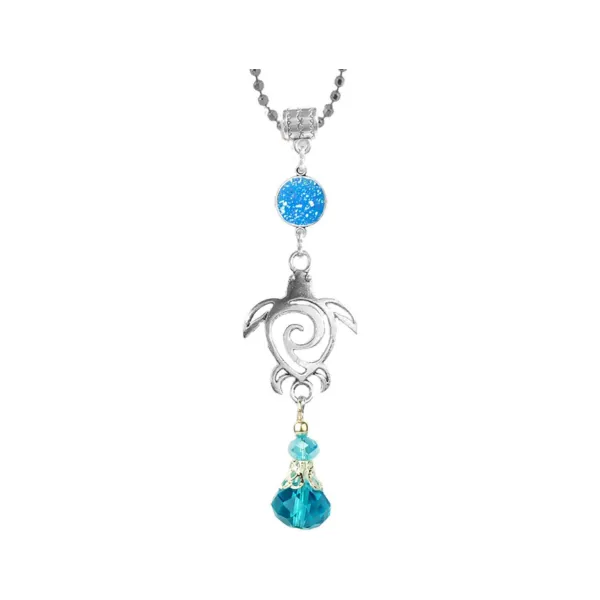 Handmade Bling Assorted Mirror Car Charm Hanger Dream Catcher Ornament with Adjustable Chain (Sea Turtle)