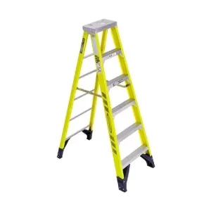 Werner 7306 stepladders, 6' Length, 25" Base Width, 7.5" Height, Yellow