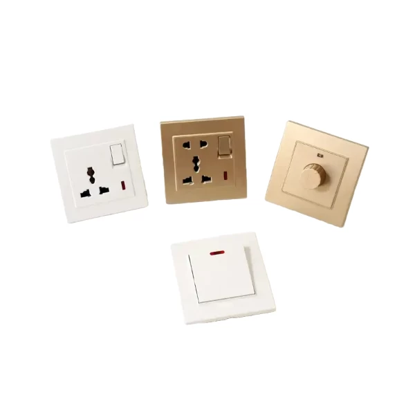 KLASS hot selling White Black Gold British Standard 3 Gang 2 Way Modern Light Wall Switches And Sockets Electrical Manufacturer