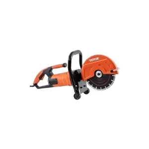 VEVOR Electric Concrete Saw, 9 in Circular Saw Cutter with 3.5 in Cutting Depth, Wet/Dry Disk Saw Cutter Includes Water Line, Pump and Blade, for Stone, Brick, Porcelain, Concrete, 1800W/15A Motor