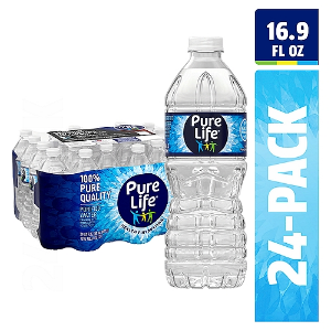 Pure Life Purified Water, 16.9 Fl Oz / 500 mL, Plastic Bottled Water