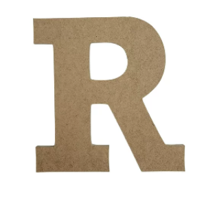 Wooden Letter R Blank Craft, Paintable 5'' MDF Wood DIY, Snowy