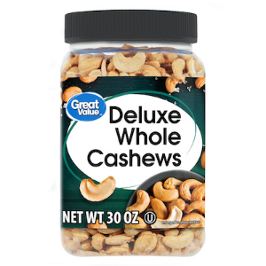 Great Value Deluxe Whole Cashews, 30