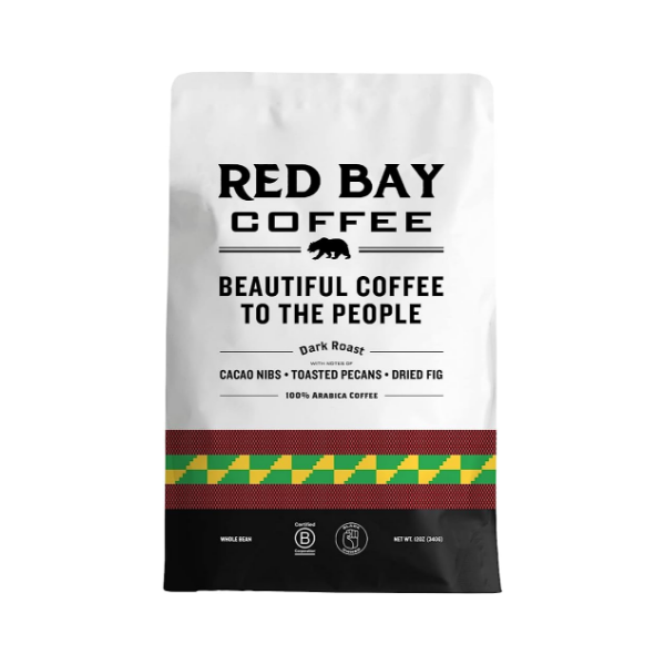 Red Bay Coffee Hermoso caf� para la gente - Caf� fresco en grano entero - Mezcla de Burundi y Guatemala - Bolsa resellable de 12 oz de granos de caf� especiales