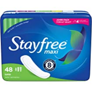 Stayfree Maxi Super Pads Wingless, Unscented, 66 Ct, Absorbs 30% More, Multi-Fluid Absorption, Comfortably Dry For Up To 8 Hours