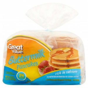 Great Value Buttermilk Pancakes, 33 oz, 24 Count (Frozen)