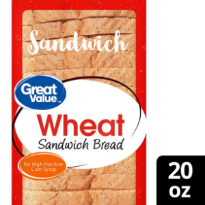 Great Value 100% Whole Wheat & Honey Bread Loaf, 20- oz