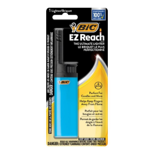 BIC EZ Reach Candle Lighter, The Ultimate Lighter with Wand for Candles, Assorted Designs, 1 Count Pack of Lighters