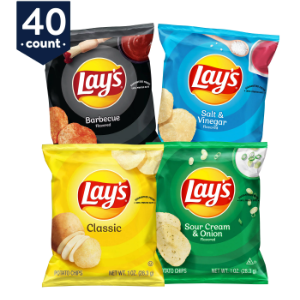 Lay's Potato Chips Variety Pack, 1 oz Bags, 40 Count