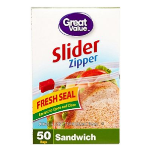 Great Value Fresh Seal sliderZipper Sandwich Bags, 50 Count