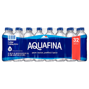 Aquafina Purified Bottled Drinking Water, 16.9 oz, 32 Pack Bottles