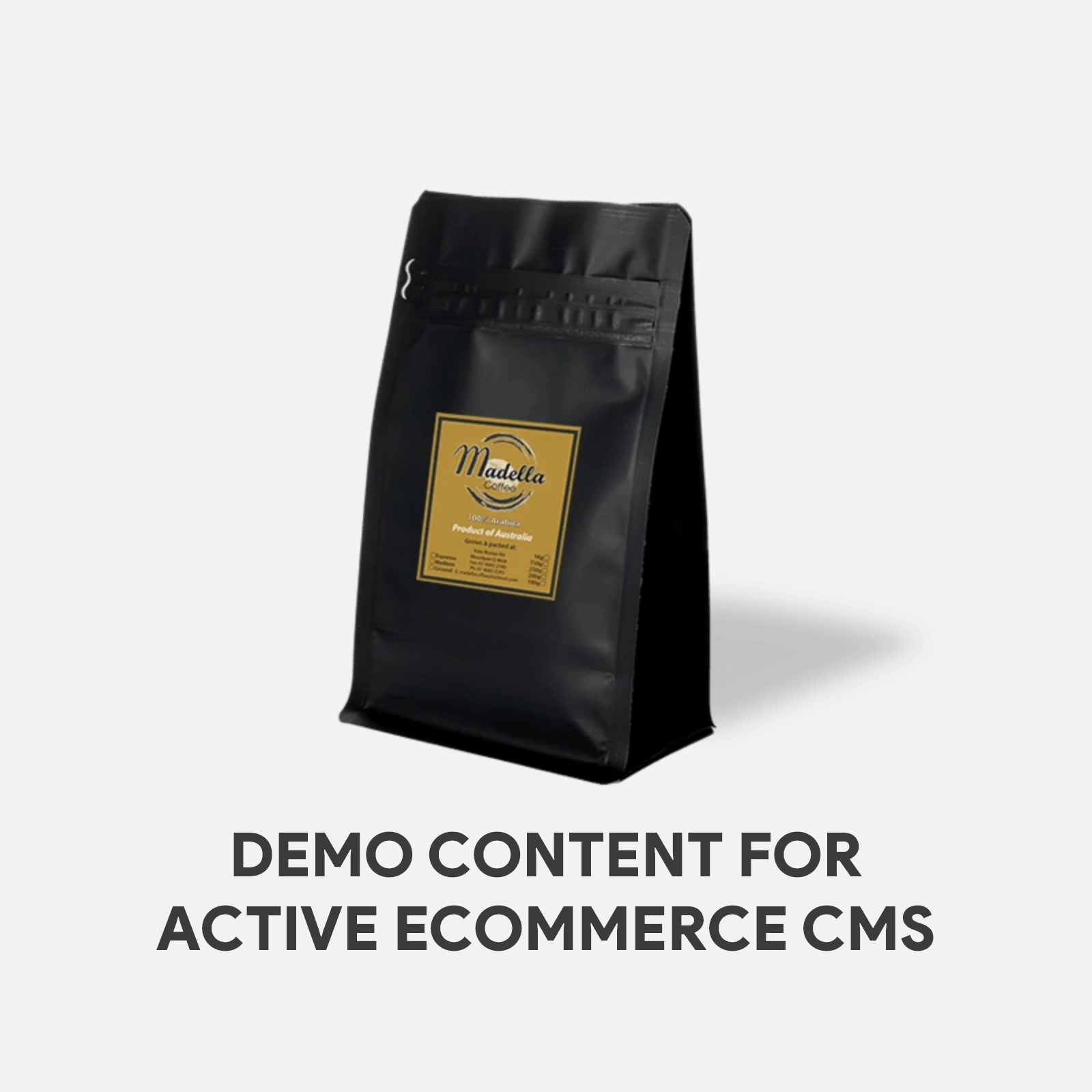 Demo Content for Active eCommerce CMS - Mock Up Coffee