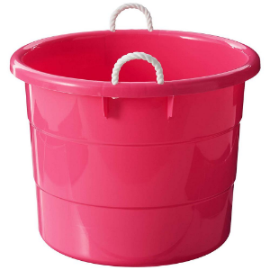 Homz® 18 Gallon Plastic Rope-Handled Storage Tub, Pink, Set of 2