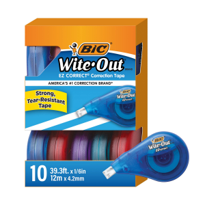 BIC Wite-Out Brand EZ Correct Correction Tape, 39.3 Feet, White, 1 Count