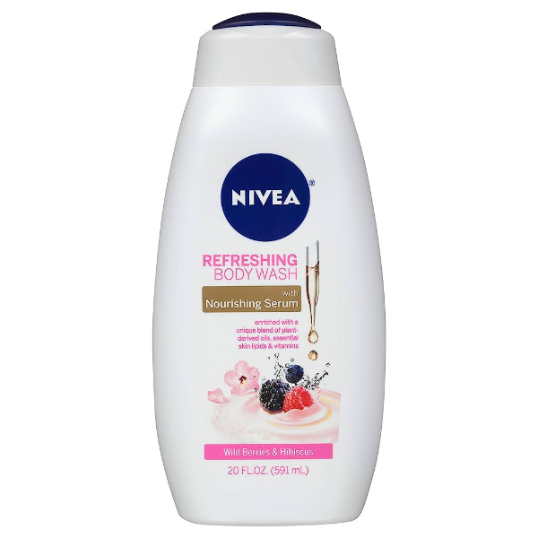 NIVEA Refreshing Wild Berries and Hibiscus with Nourishing Serum, 20 fl. Oz. Bottle