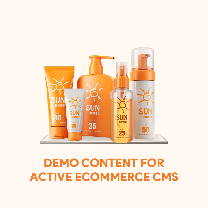 Demo Content for Active eCommerce CMS - Sunscreen