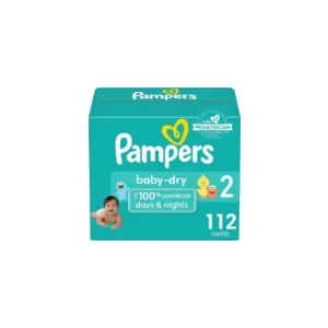 Pampers Baby Dry Diapers - Size 2, 112 Count, Absorbent Disposable Diapers