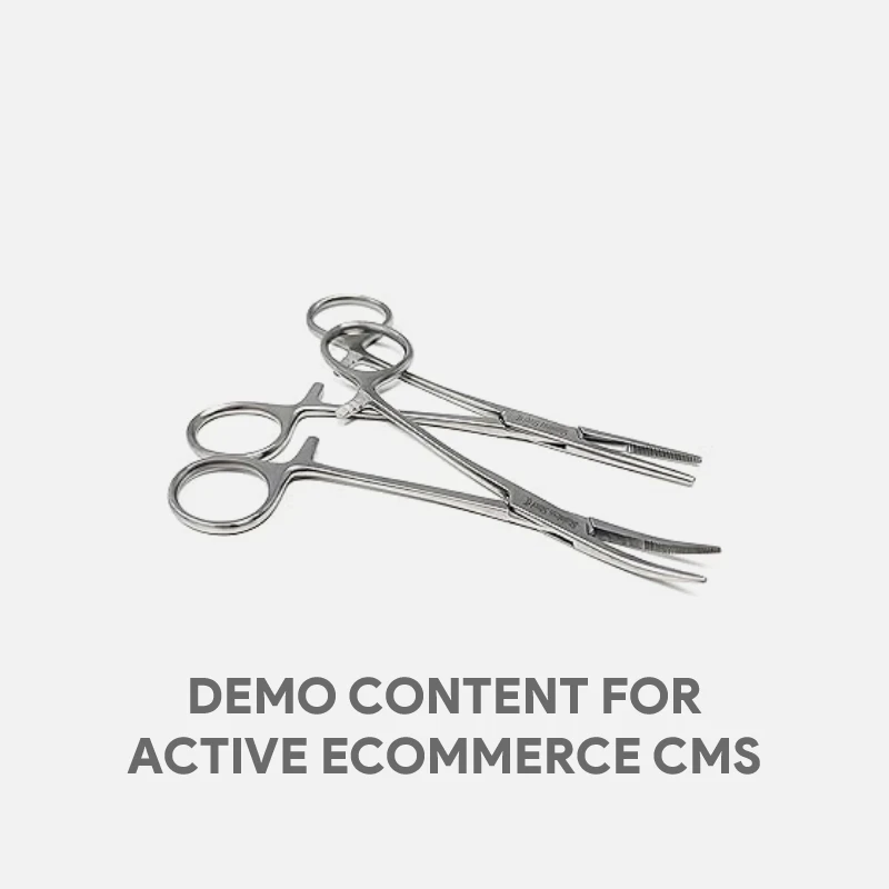 Demo Content for Active eCommerce CMS - 2 Pc 8" Straight & Curved Stainless Steel Hemostat Forceps Set
