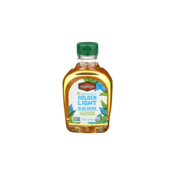 Madhava Naturally Sweet Organic Blue Agave Low-Glycemic Sweetener, Golden Light, 23.5 Ounce