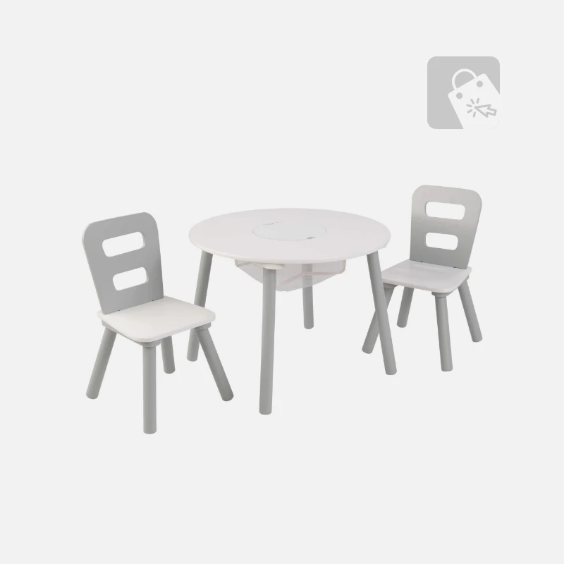 Demo Content for Active eCommerce CMS - B. toys- B. spaces- Table and Chair Set- Furniture For Toddlers- 1 Craft Table & 2 Chairs- Natural Wooden Legs- Mint- 3 years +