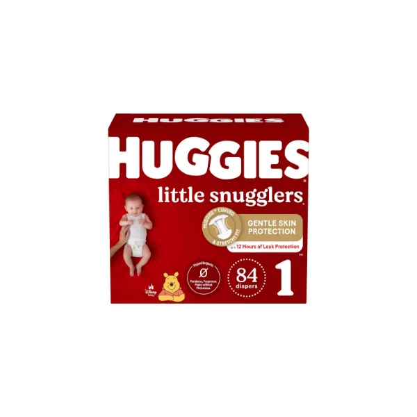 Huggies Size 1 Diapers, Little Snuggler Diapers, (8-14 lbs), 84 Count, Newborn
