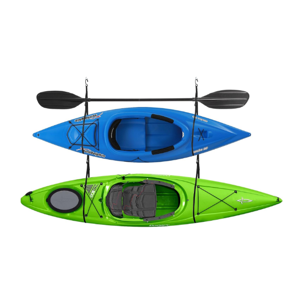 Kayak Rack - Hanging Storage from Wall or Ceiling for Surfboards, Paddleboards, SUP, or Canoe - Adjustable Kayak Straps by RAD Sportz