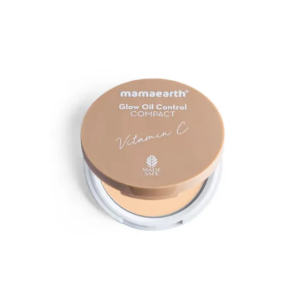 Mamaearth Glow Oil Control Compact SPF 30 with Vitamin C & Turmeric for 2X Instant Glow Compact  (Crème Glow, 9 g)