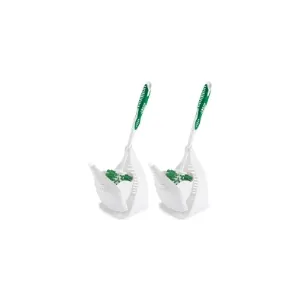 Libman Designer Bowl Brush and Caddy - 2 Pack - Toilet Brush and Holder Set, Non-Scratch, Bathroom Brush, Hygenic Caddy with Drying Slits