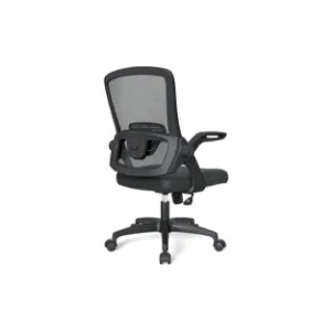 Ergonomic Mesh Office Chair Comfy Swivel Home Computer Desk Chair with Flip Up Arms Comfortable Black Modern Computer Chair with Wheels Office Desk Chair with Adjustable Lumbar Support