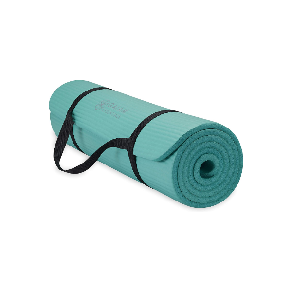 Essentials Thick Yoga Mat Fitness & Exercise Mat with Easy-Cinch Yoga Mat Carrier Strap, 72"L x 24"W x 2/5 Inch Thick
