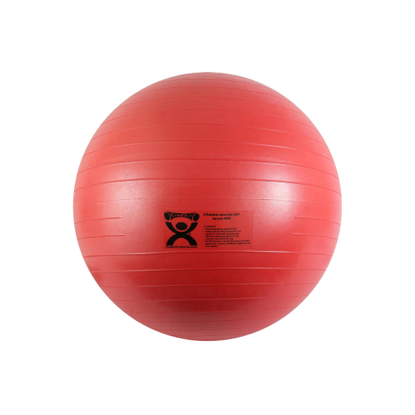 Inflatable Exercise Ball - Red 42", Durable Extra Thick Non-Slip Stability Ball for Core Workouts