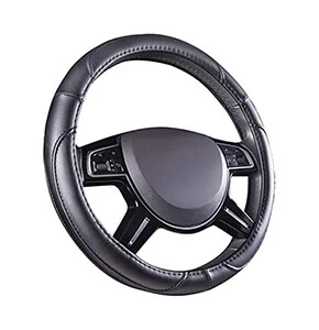 Basics Leatherette Steering Wheel Cover, 15″