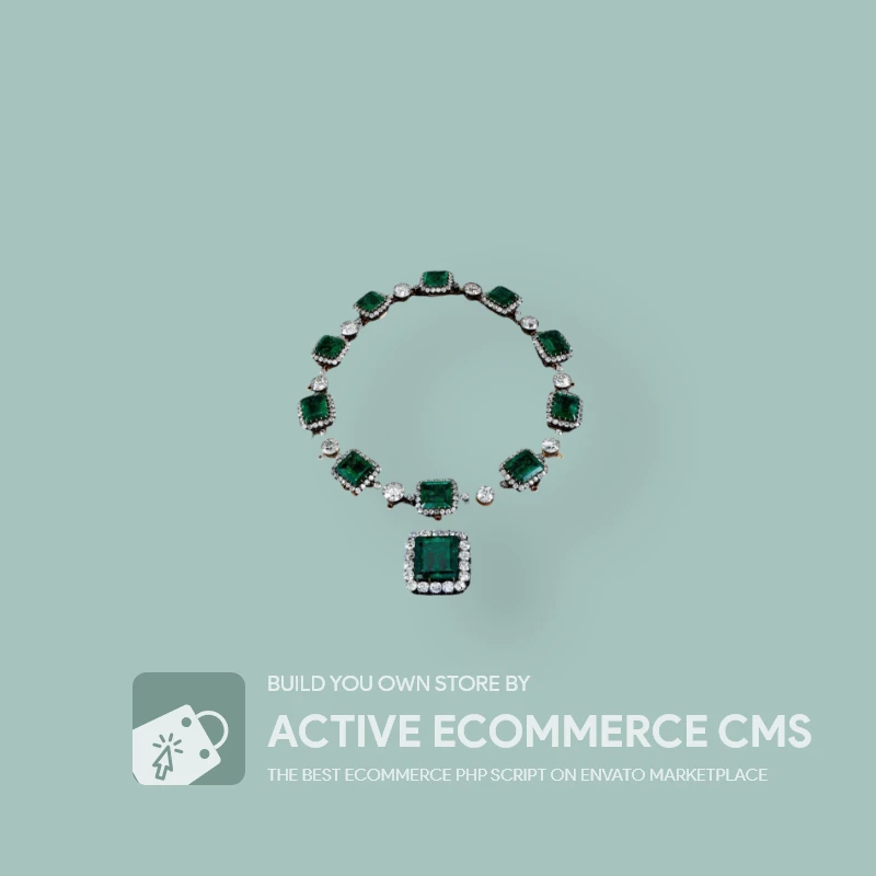 90's Antique Diamond and Emarald Necklace - Active eCommerce CMS
