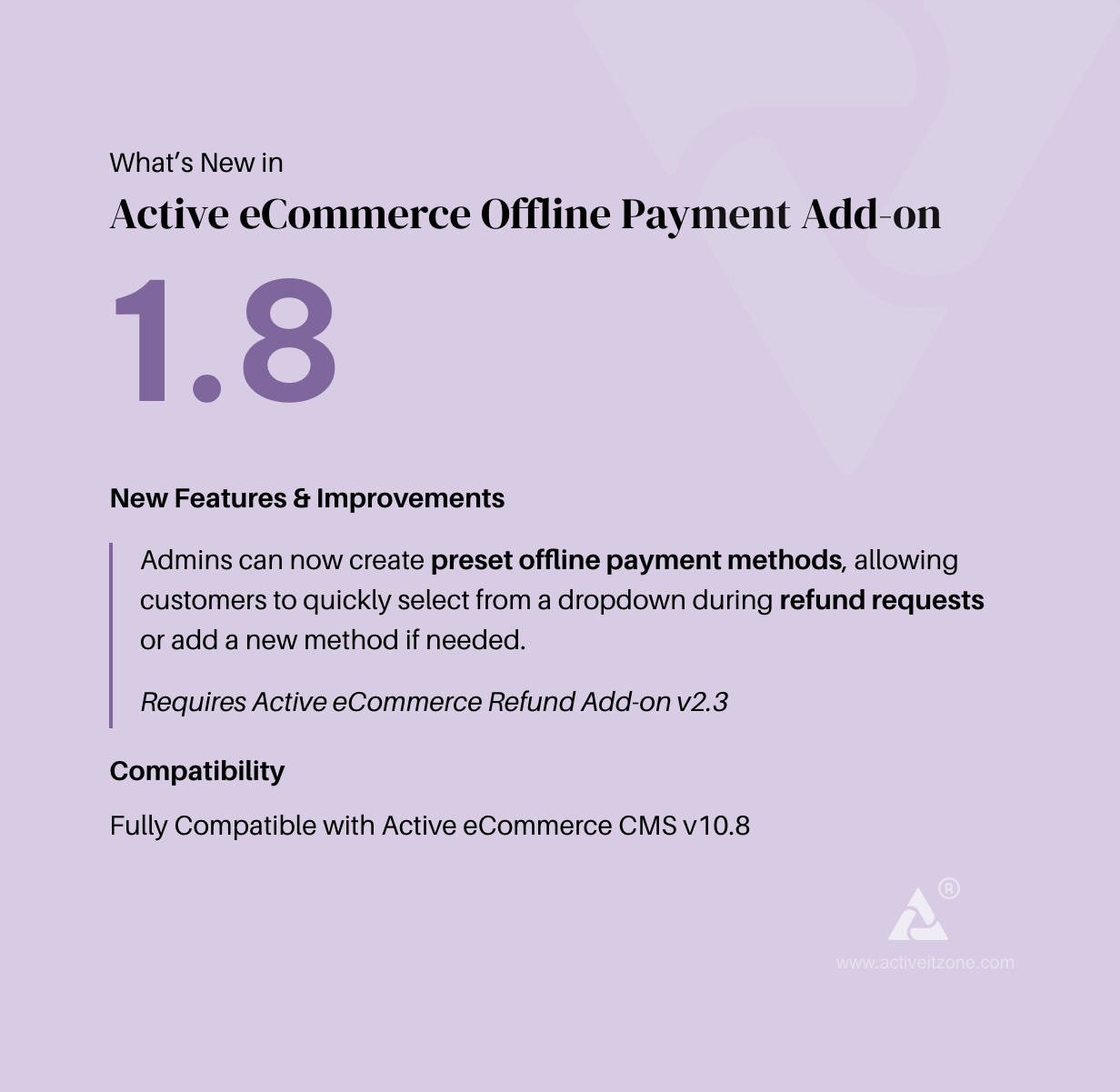 Active eCommerce Offline Payment Add-on