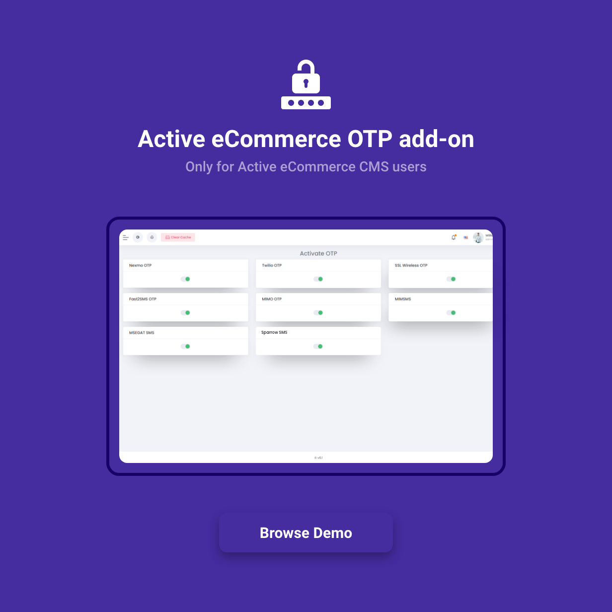Active eCommerce OTP add-on - 2