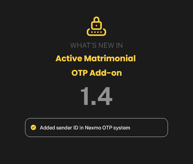 Active Matrimonial OTP add-on - 2